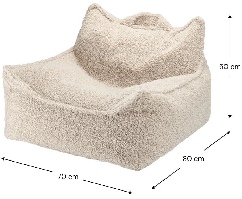 Jasnobrązowy dziecięcy worek do siedzenia z materiału bouclé Chair – Wigiwama