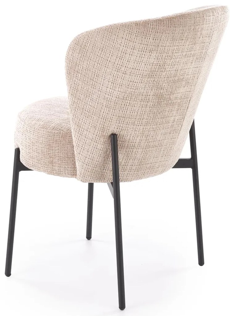 Krzesło tapicerowane tkanina beżowy K590