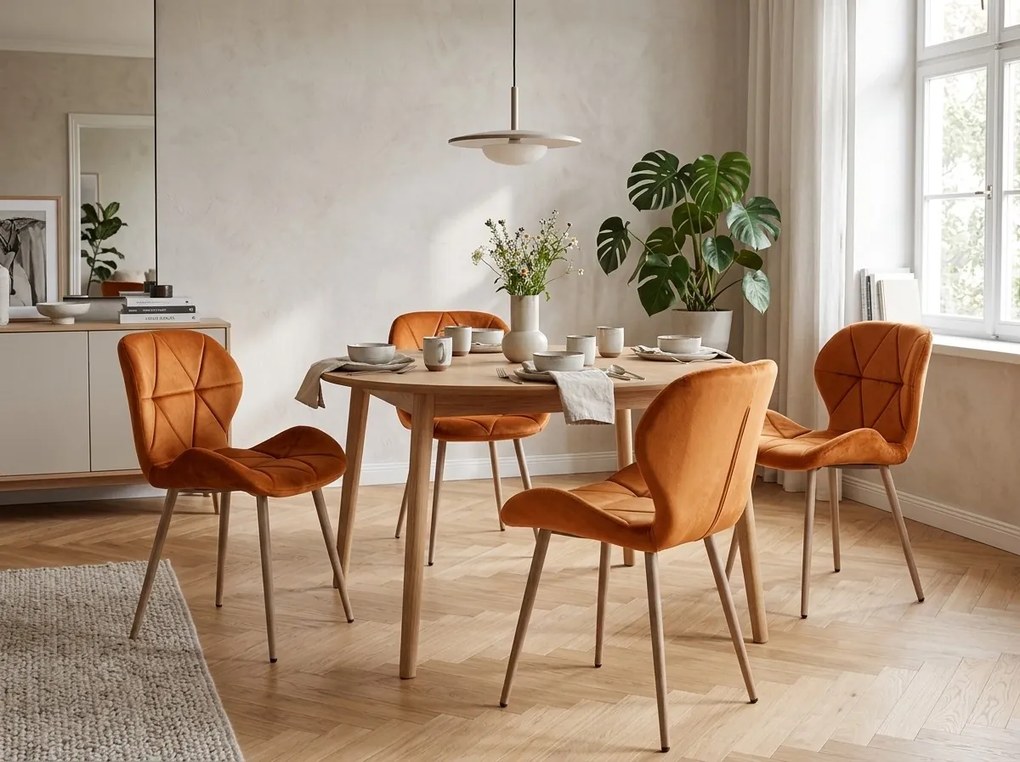 Krzesło jadalniane MANGO VELVET, terakota