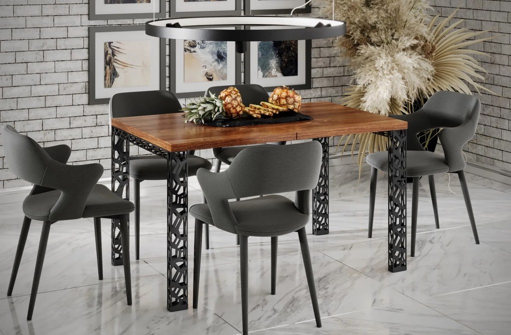 Stół na ażurowych nogach Matio 170 z blatem 80x80 rozkładany do 170 cm