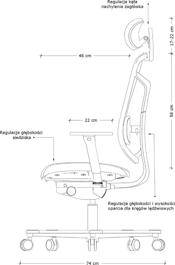 Krzesło biurowe z zagłówkiem Grid, zgodne z normą BHP