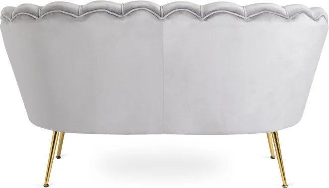 Sofa ZENDAYA Dwuosobowa Szara Muszelka Glamour do Salonu