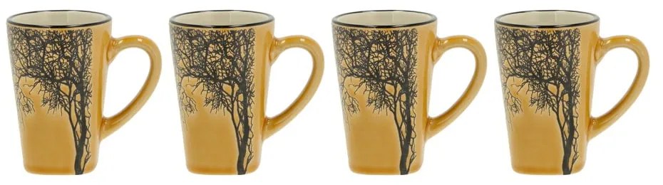 Żółte kamionkowe kubki na espresso zestaw 4 szt. 100 ml Hela – Villa Collection
