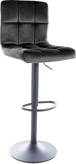 Regulowany hoker z welurowym siedziskiem pikowanym C105 Velvet