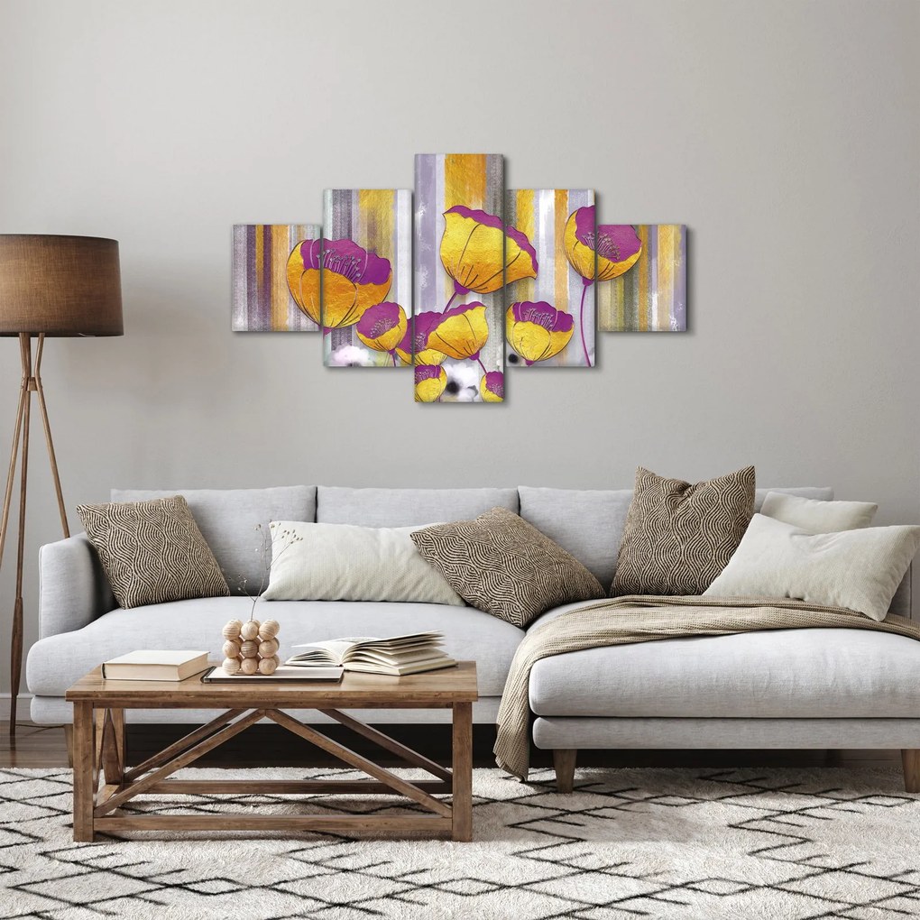 Obraz - Ilustracja kwiatów (125x70 cm)