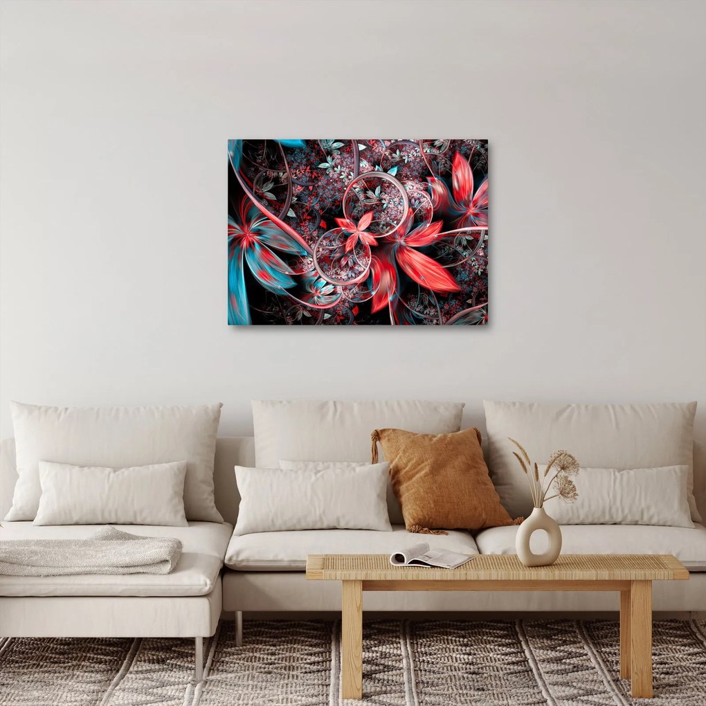 Abstrakcyjny obraz egzotycznych kwiatów (70x50 cm)