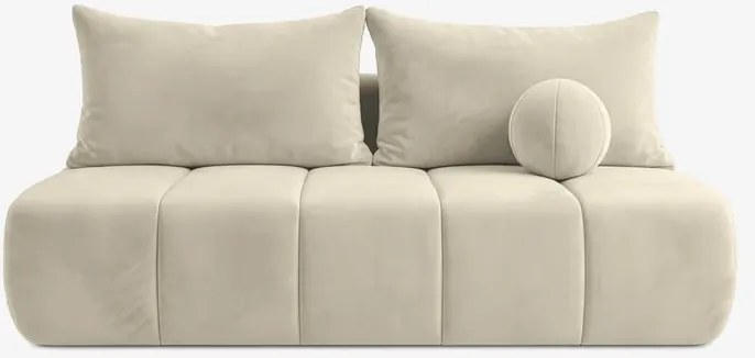 Sofa z Funkcją Spania SARIA Kremowa Welurowa Nowoczesna