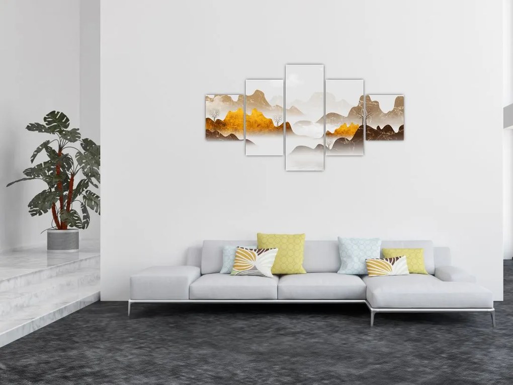 Obraz - Góry we mgle (125x70 cm)