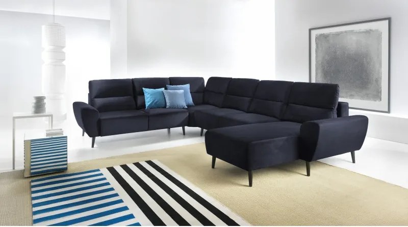 Narożnik BOSCO XL zestaw z elektryczną funkcją regulacji tkanina Monolith 79 Antracytowy WERSAL