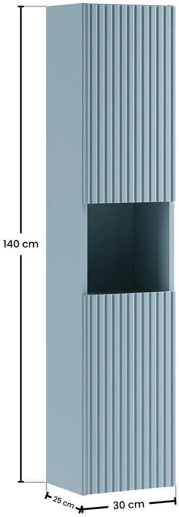 Niebieski ryflowany słupek łazienkowy - Arvessi 3X