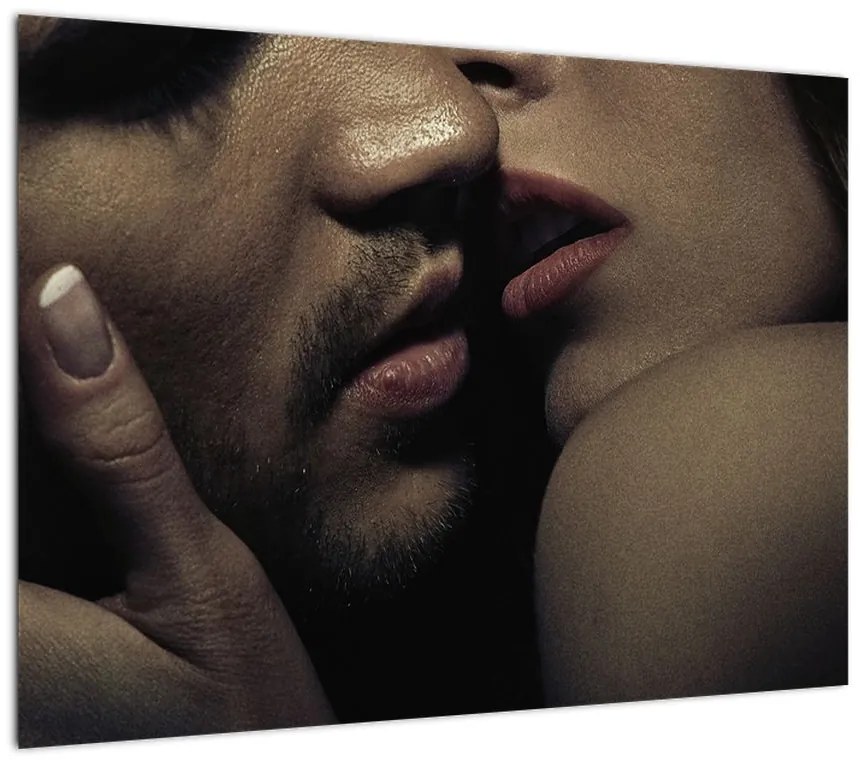 Obraz na szkle - Pocałunek (70x50 cm)