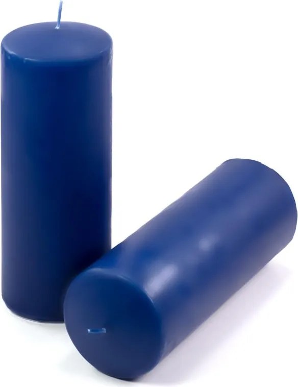 Zestaw świec słupkowych, 20 cm, Ø 7,5 cm, niebieski, 2 szt