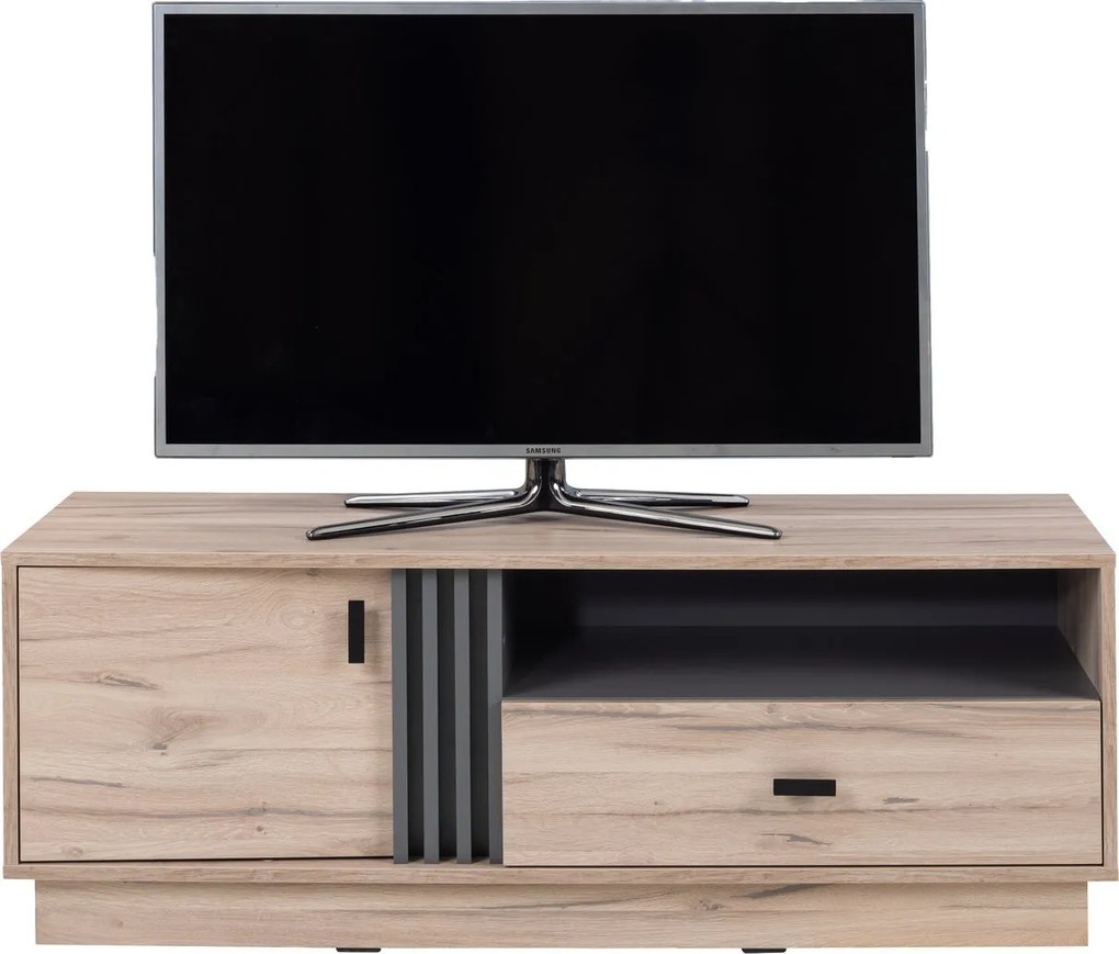 Szafka RTV stojąca PUNTO 125 cm do Salonu pod Telewizor 1 Szuflada - Dąb