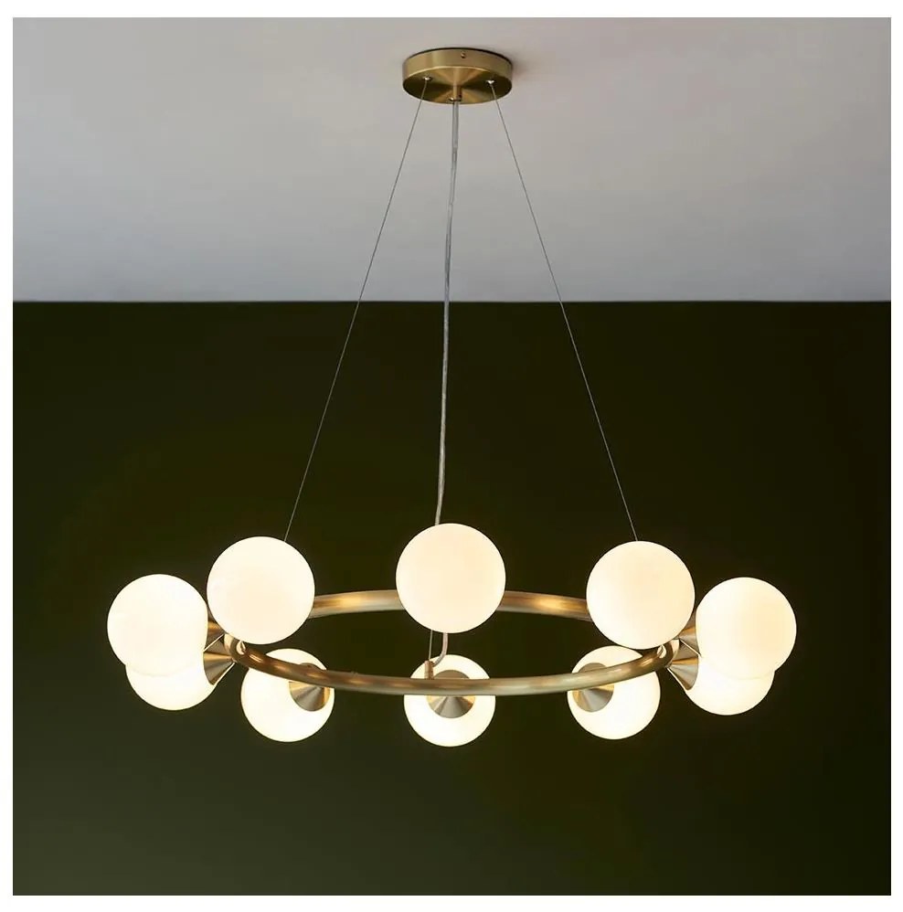 Endon 106008 - Żyrandol na linkach OTIS 10xG9/3W/230V złoty/biały