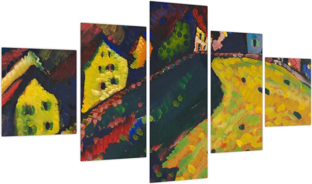 Obraz - Vasily Kandinsky, Houses at Murnau, reprodukcje (125x70 cm)