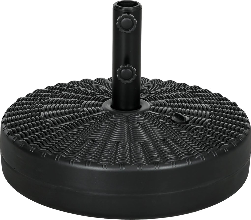 Outsunny Stojak na parasol Uchwyt na parasol, odporny na warunki atmosferyczne, napełniany, Ø51x 36W cm, Czarny