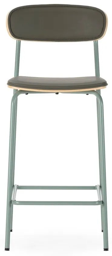 Ciemnozielone tapicerowane hokery zestaw 2 szt. (wysokość siedziska 65,5 cm) Saula – Marckeric