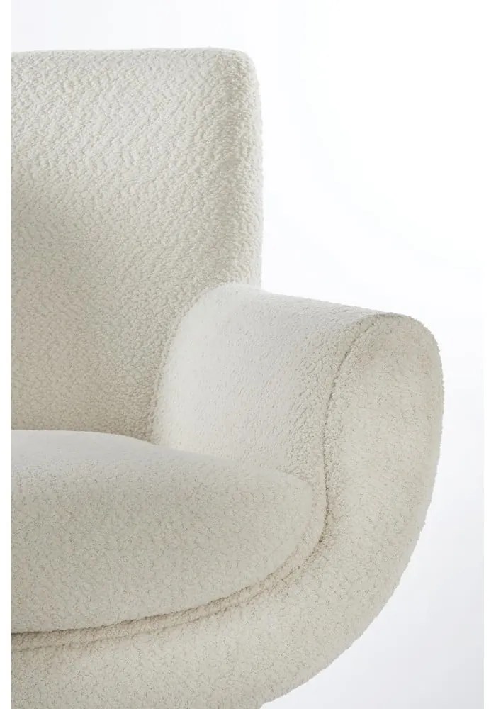 Kremowy fotel z materiału bouclé Vinstra – Light &amp; Living