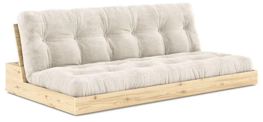 Biała sztruksowa rozkładana sofa 196 cm Base – Karup Design