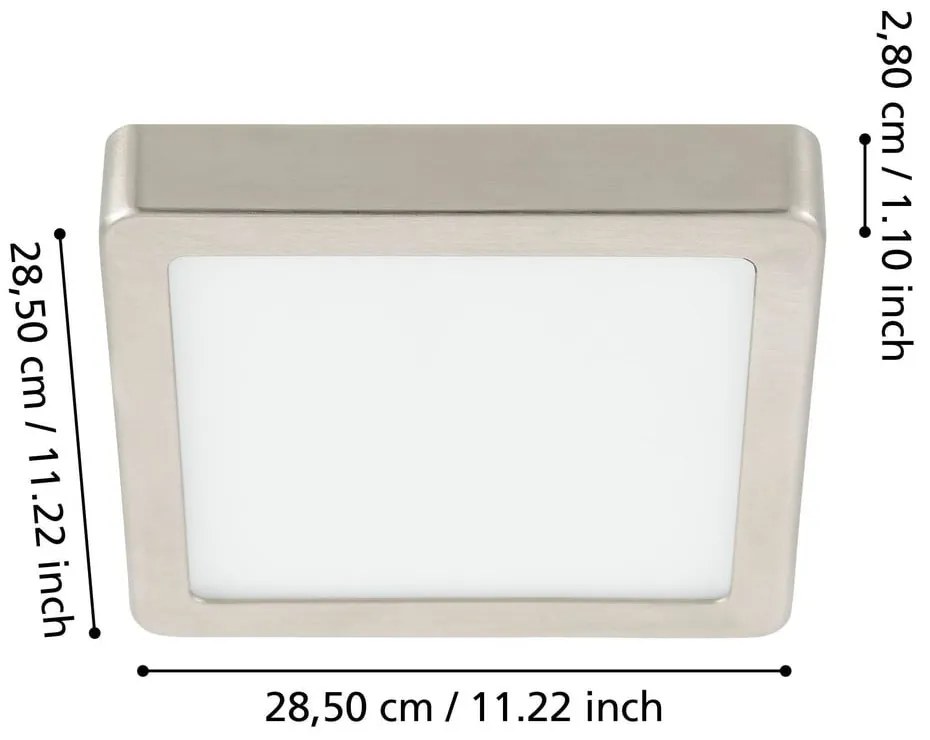 Szara lampa sufitowa LED 28,5x28,5 cm FUEVA 5 – EGLO