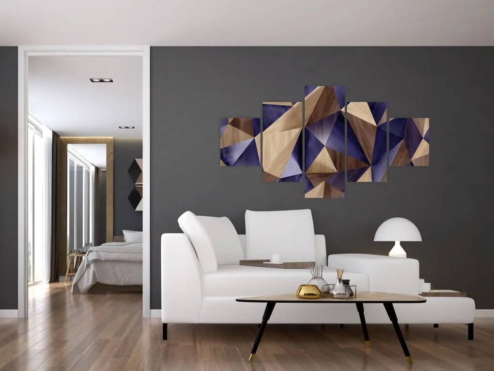 Obraz - 3D drewniane trójkąty (125x70 cm)