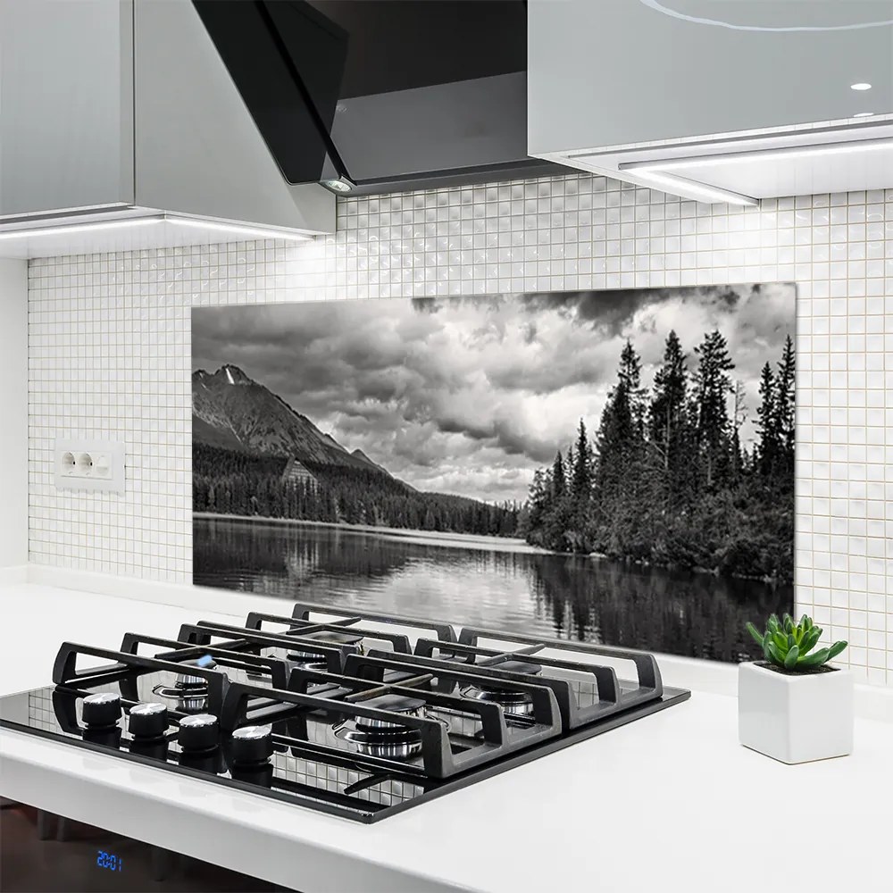 Panel Szklany Krystaliczne Jezioro pod Szczytami