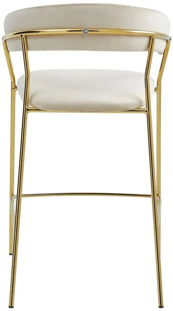 Hoker beżowy z oparciem w stylu glamour B1-F33