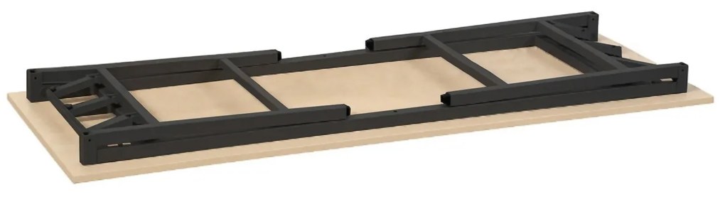 Stół konferencyjny FAST READY z czarnym stelażem, 1800 x 900 x 750 mm, dąb naturalny