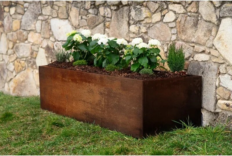Alto Podwyższona rabata 69 x 204 x 52 cm, corten CORGARDEN 1011