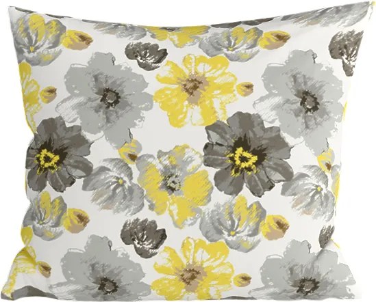 Zestaw 2 szt. dekoracyjnych poszewek na poduszkę z mikrofibry FEONELLE 45x45 cm, żółto-szary