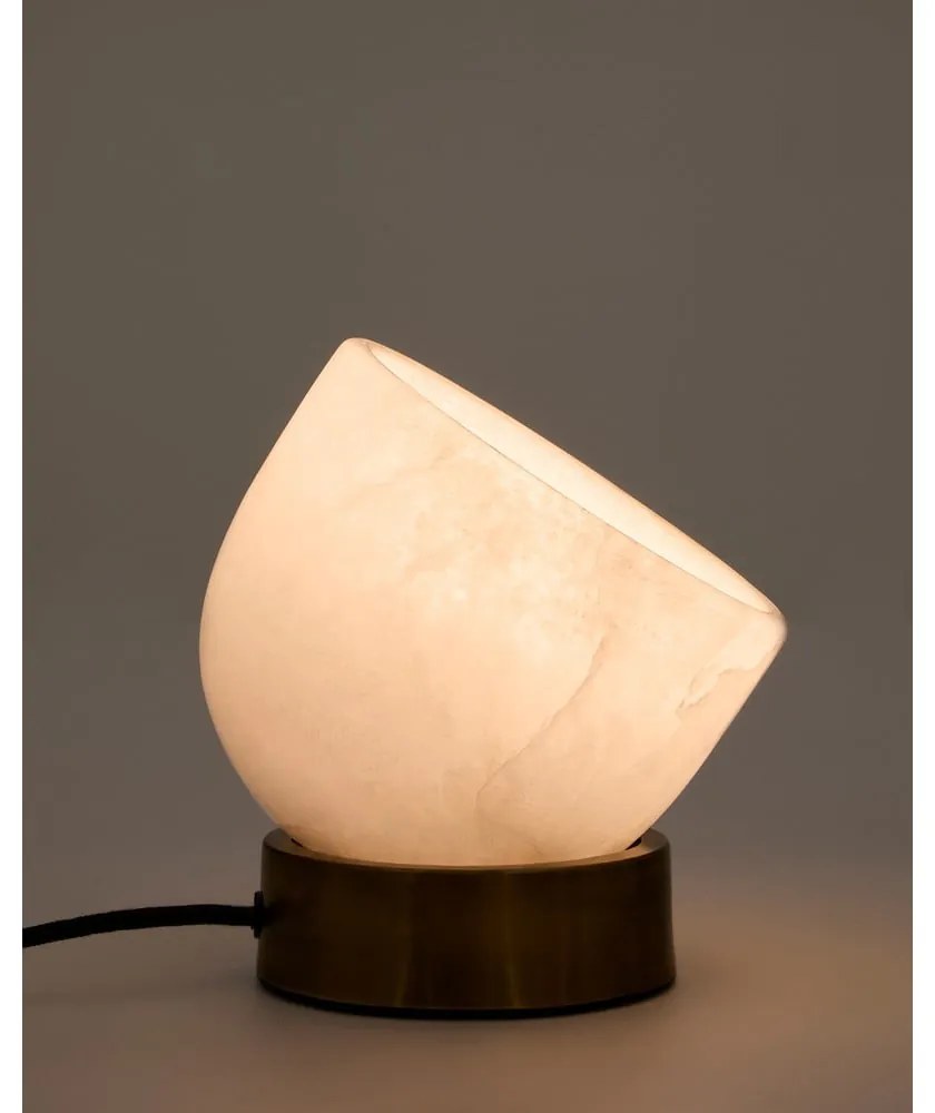 Lampa stołowa w kremowo-mosiężnym kolorze (wysokość 17 cm) Shenli – Kave Home