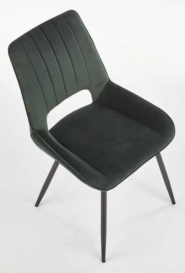 Zielone eleganckie krzesło welurowe - Adina