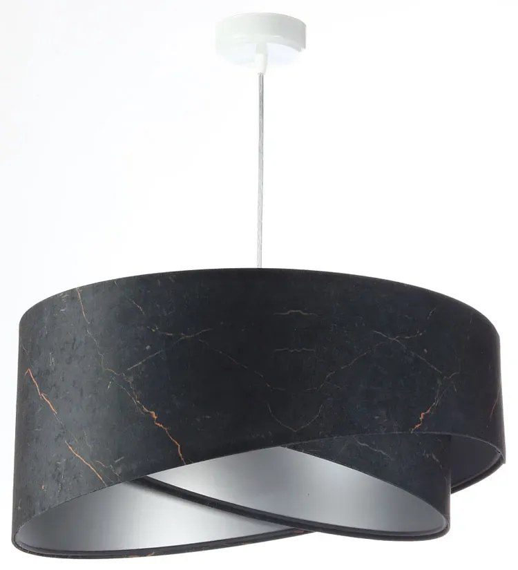 Czarno-srebrna lampa wisząca glamour B7-M56