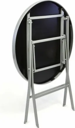 Garden Bistro stół składany z blatem szklanym - srebrny