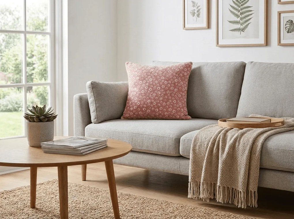 Dwustronna poszewka na poduszkę DUO SENSE DAISELLE 45x45 cm mikroplusz/flanela, różowy