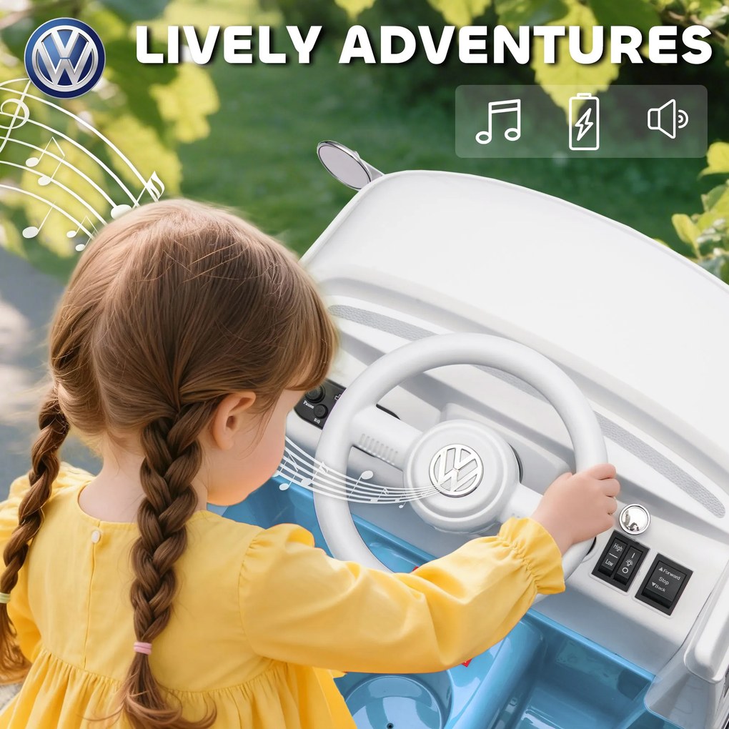 AIYAPLAY Dziecięcy samochód elektryczny, 12V pojazd dziecięcy z MP3, podwójnym silnikiem, klaksonem, miękki start, 89x49x41,5 cm, niebieski