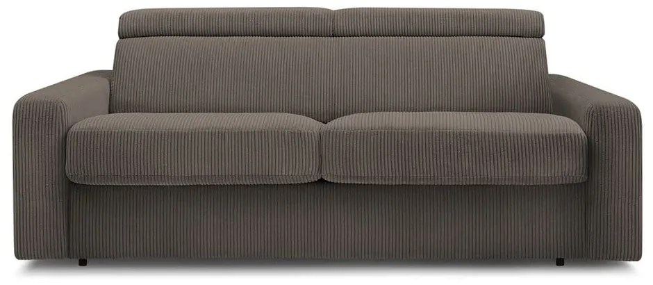 Szarobrązowa sztruksowa rozkładana sofa 215 cm Monaco – Bobochic Paris
