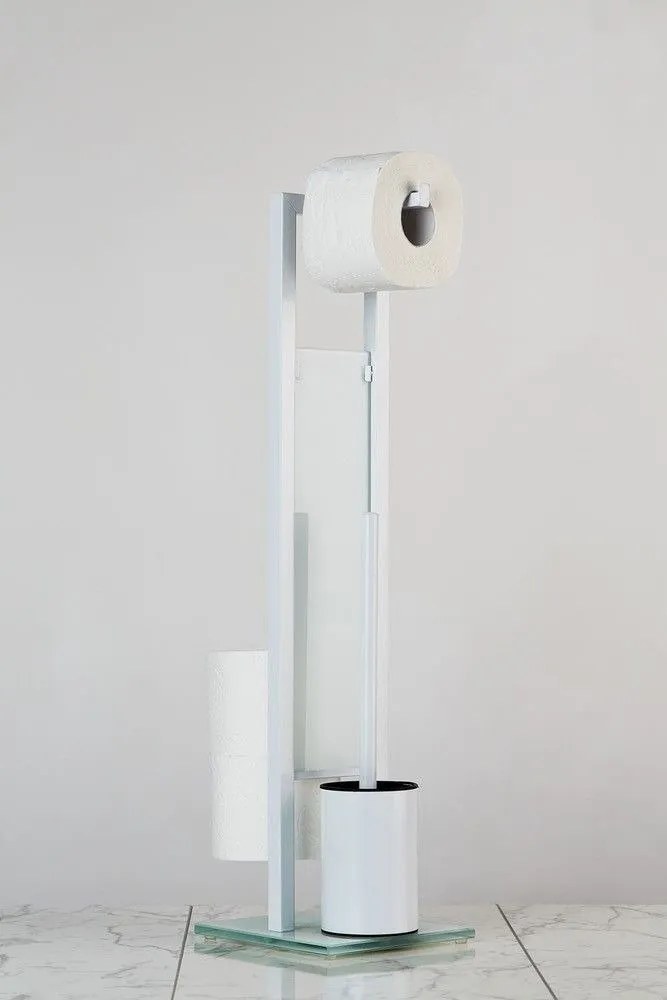 Stojak na papier toaletowy i szczotkę do WC, RIVALTA WHITE - 3 w 1 , WENKO