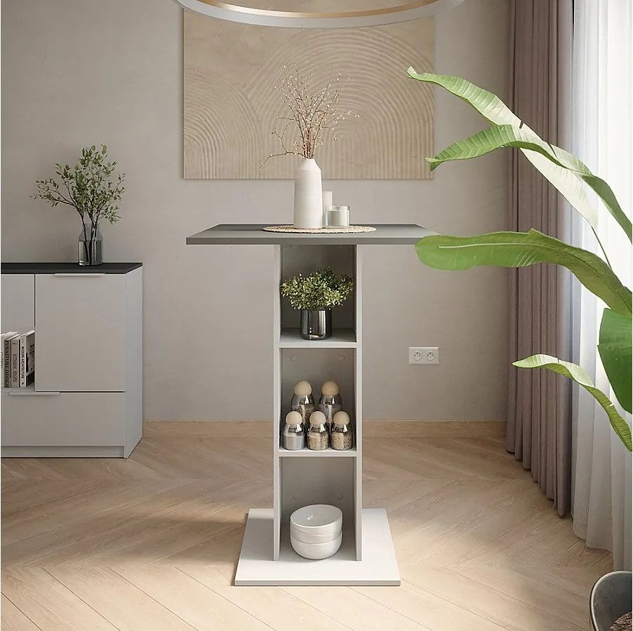Stół barowy antracyt/biały 75x75x106 repose