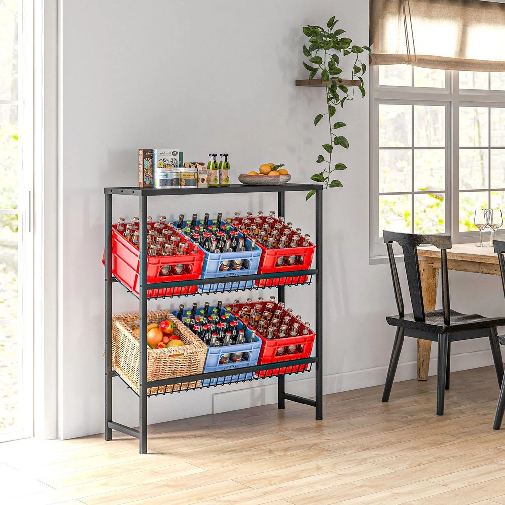 HOMCOM Regał magazynowy, regulowana wysokość, solidna metalowa konstrukcja, design oszczędzający miejsce, udźwig 210 kg, czarny