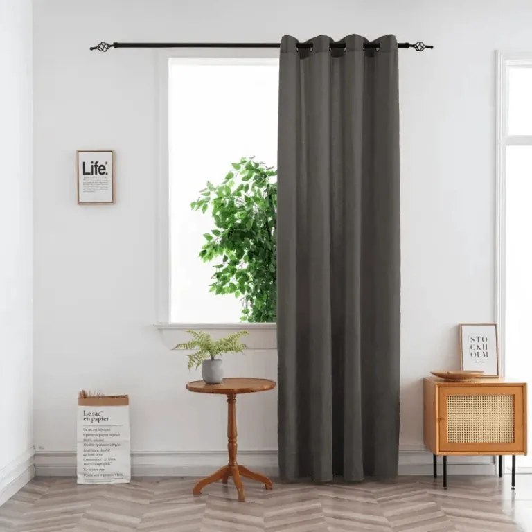 Zasłona TAVIO 140x250 cm, szarobrązowy Zawieszanie: Metalowe pierścienie