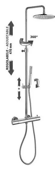 Paffoni - Zestaw prysznicowy z baterią termostatyczną, chrom błyszczący