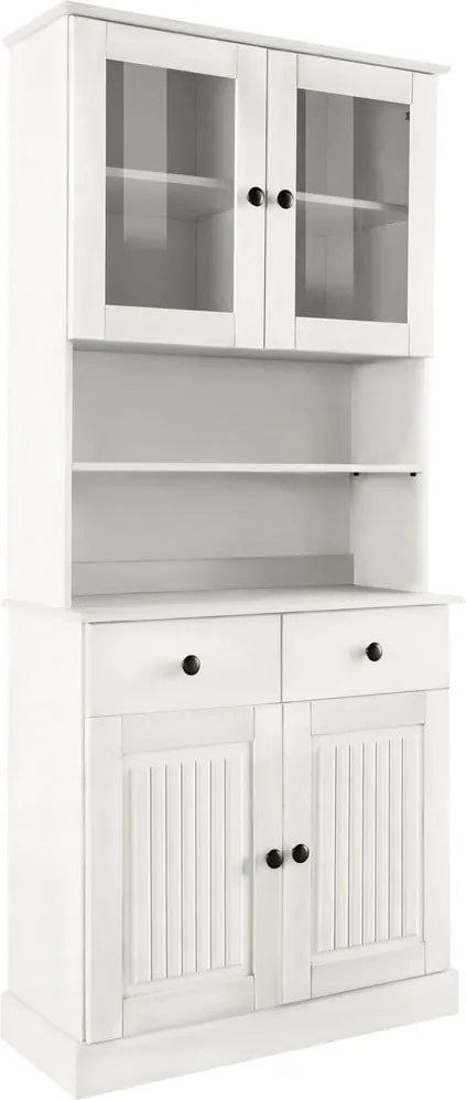 Biała witryna z litego drewna sosnowego 181x34 cm Mille – Støraa