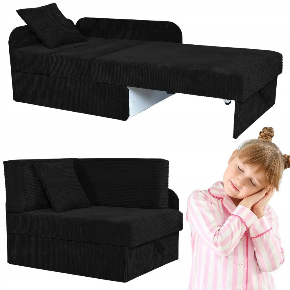 Narożnik lewy lub prawy BONI kanapa rozsuwana CZARNA Family Meble - DOSTĘPNY OD RĘKI