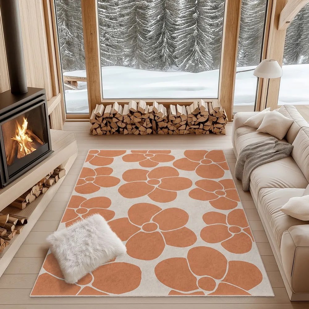 Pomarańczowy dywan odpowiedni do prania 120x180 cm Orange Meadow – Mila Home