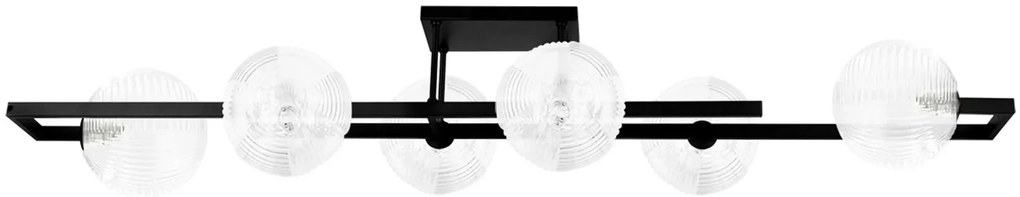 Szeroka lampa sufitowa czarno-transparentna S5-K23