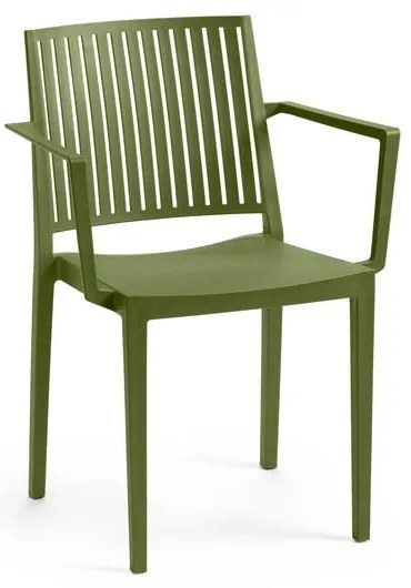 Zielone plastikowe krzesło ogrodowe Bars – Rojaplast