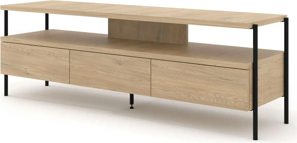 Minimalistyczna szafka RTV na nóżkach dąb cremona H0-T54