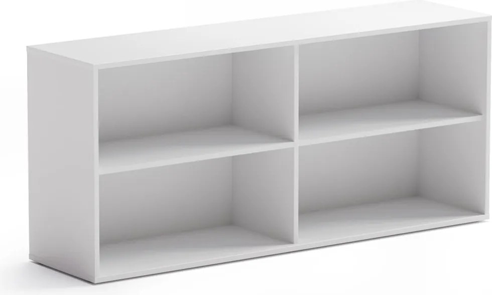 Regał biurowy BLOCK, 1600 × 400 × 710 mm, biały
