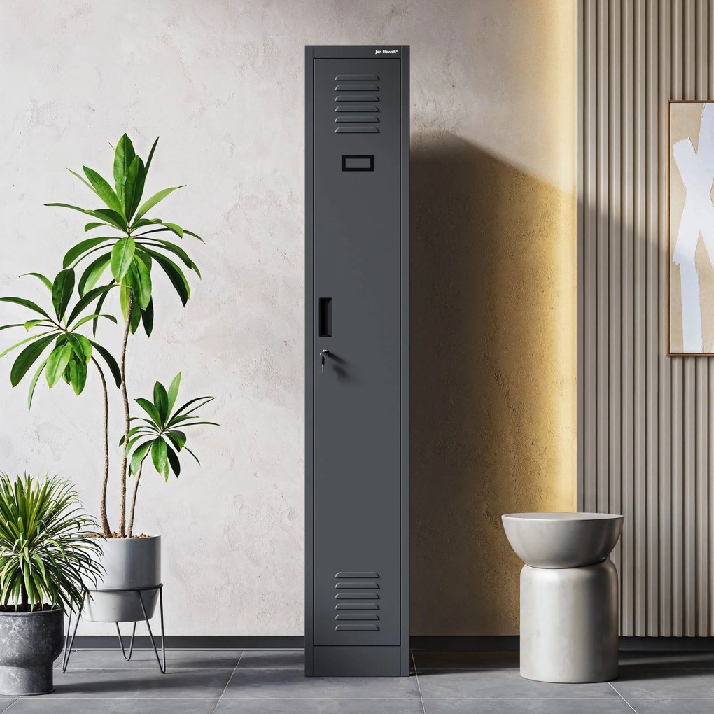 Szafka pracownicza metalowa antracytowa KACPER II 1 Plus 400 x 1800 x 500 mm